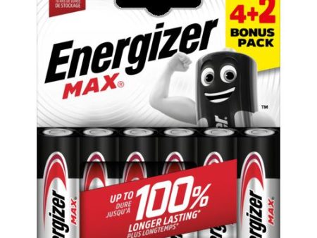 Pilhas Energizer Max AA CHP6 - Blister 4+2 Online now