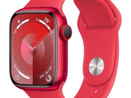 Apple Watch Series 9 GPS 41mm - Cellular - Alumínio (Product) Red | Bracelete Desportiva (Product) Red - S M on Sale