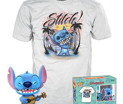 Funko Pop! Tees Disney Lilo & Stitch: Ukelele Stitch Flocked - Tamanho S For Cheap