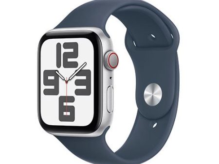 Apple Watch SE GPS 44mm - Cellular - Alumínio Prateado | Bracelete Desportiva Azul trovoada - M L on Sale