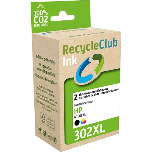 Pack Tinteiro Recycleclub HP 302XL - 2 Uni. on Sale