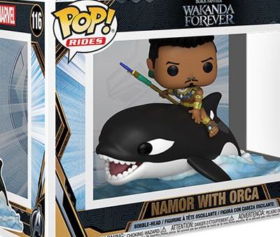 Funko Pop! Rides Figura de Vinyl Marvel Black Panther: Namor With Orca Super Deluxe - 116 on Sale